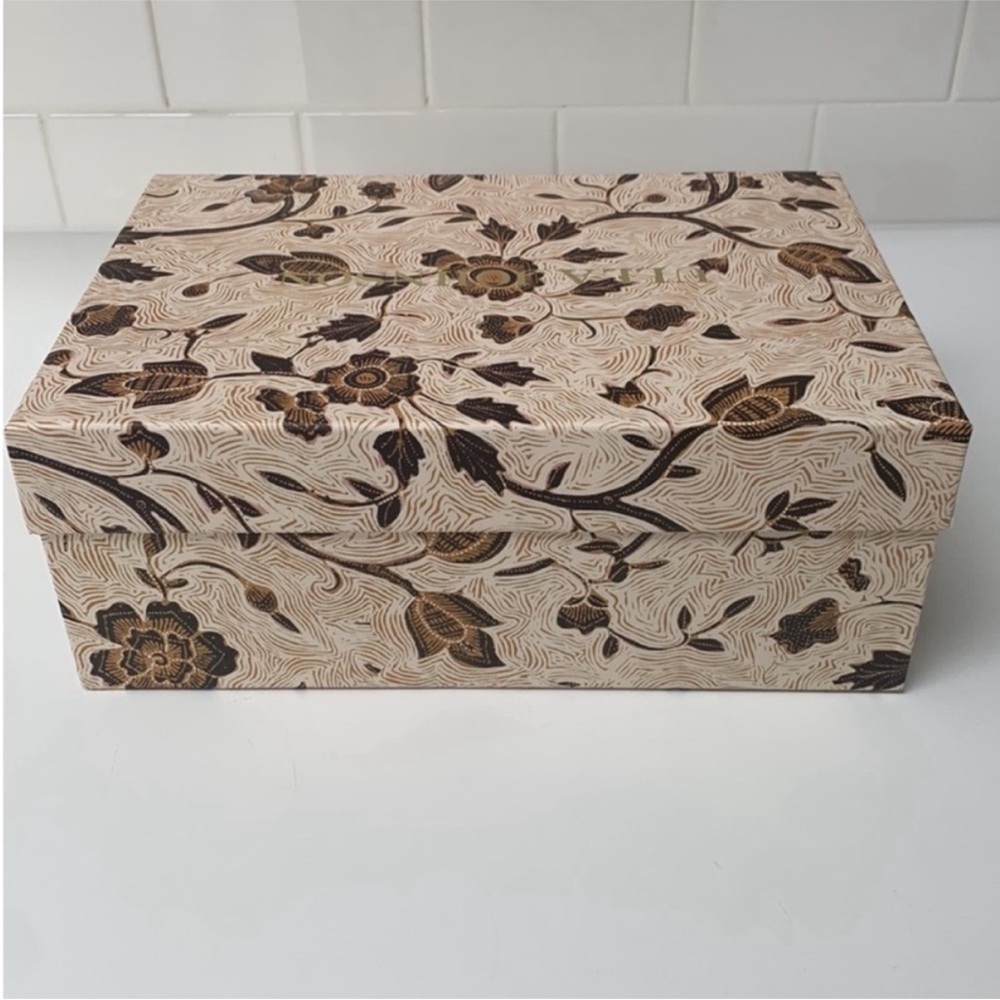 Ulla Johnson Beige Brown Floral Printed Shoe Box Tissue - Picture 3 of 8